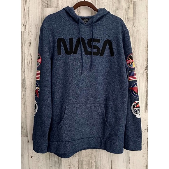 Aldrin Family Foundation Other - NASA Mens Pullover Hoodie Sweatshirt Blue Aldrin Family Foundation XL